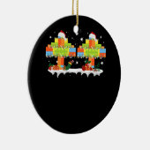 マスタービルダーブロックブリック建物ツリークリスマス セラミックオーナメント (右)