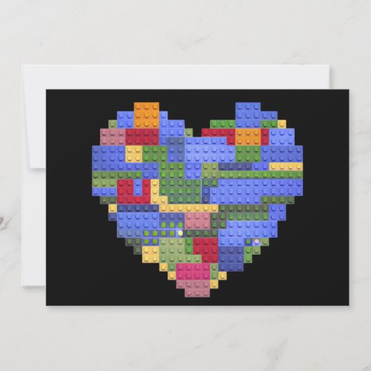 マスタービルダーブロックブリック建物ハート値 サンキューカード (正面)