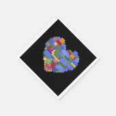 マスタービルダーブロックブリック建物ハート値 スタンダードカクテルナプキン (角)