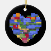 マスタービルダーブロックブリック建物ハート値 セラミックオーナメント (正面)