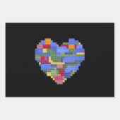 マスタービルダーブロックブリック建物ハート値 ラッピングペーパーシート (正面)