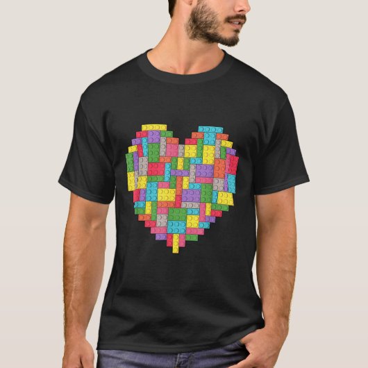 マスタービルダーブロックブリック建物ハート Tシャツ (正面)