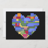 マスタービルダーブロックレンガビルディングハートバレンタイン シーズンカード (正面)