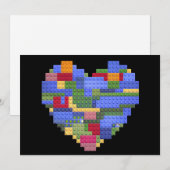 マスタービルダーブロックレンガビルディングハートバレンタイン シーズンカード (正面/裏面)