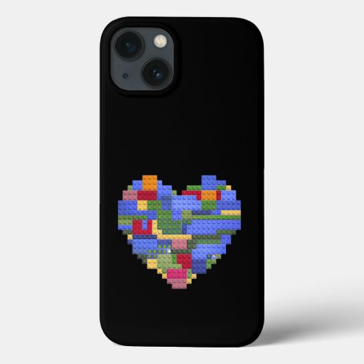 マスタービルダーブロックレンガ建築ハートバレンタイン Case-Mate iPhoneケース (裏面)