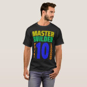 マスタービルダーレベル10ロック解除10番目の誕生日ブロ Tシャツ (正面フル)