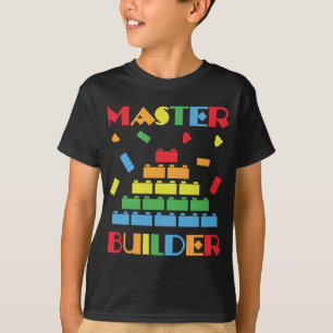 マスタービルダー建物ブロックおもちゃの子おもしろいども Tシャツ
