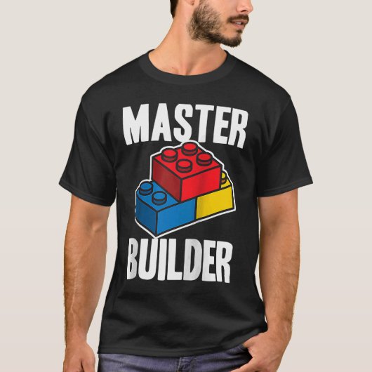マスタービルダー建物ブロックメンウィメンユースラー Tシャツ (正面)