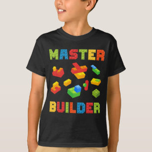 マスタービルダー建物ブロック愛好家ブリックビルダー Tシャツ
