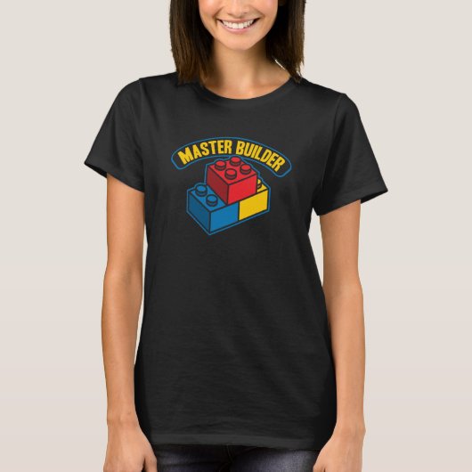 マスタービルダー建物ブロック男性女性青年2 Tシャツ (正面)