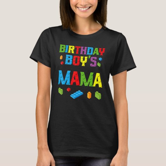 マスタービルダー誕生日ボーイズママ建物レンガ Tシャツ (正面)
