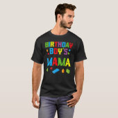 マスタービルダー誕生日ボーイズママ建物レンガ Tシャツ (正面フル)