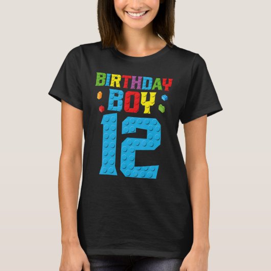 マスタービルダー12誕生日少年12年建物 Tシャツ (正面)