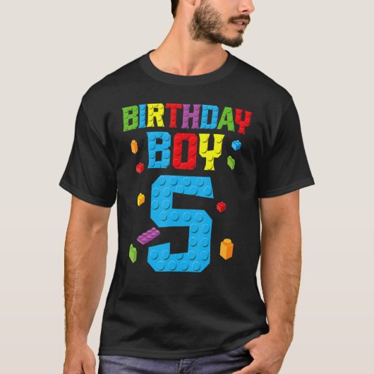 マスタービルダー5誕生日少年5年目建物Br Tシャツ (正面)