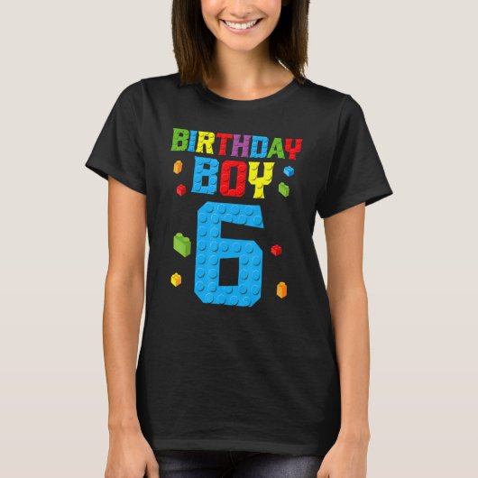 マスタービルダー6誕生日少年6 6年ビルディン Tシャツ (正面)