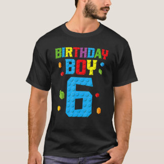 マスタービルダー6誕生日少年6 6年ビルディン Tシャツ