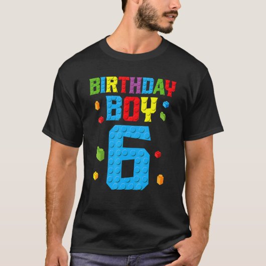 マスタービルダー6誕生日少年6 6年ビルディン Tシャツ (正面)