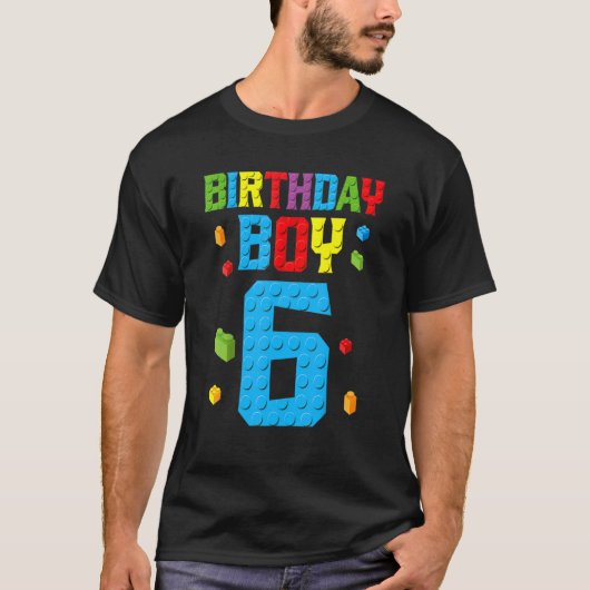 マスタービルダー6誕生日少年6 6年ビルディン Tシャツ (正面)