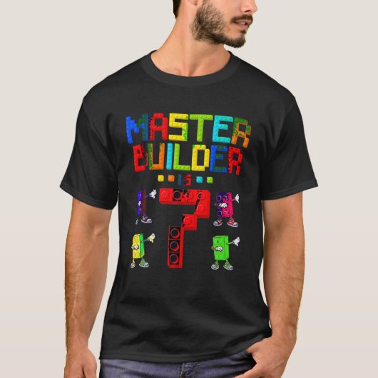 マスタービルダー7歳建物7位誕生日 Tシャツ (正面)
