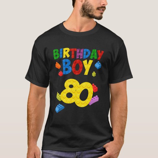 マスタービルダー80誕生日少年80th年建物 tシャツ (正面)