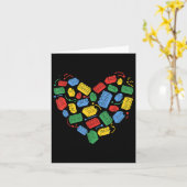 マスタービルダー ブロック レンガ ビルディング ハート カード (黄色い花)