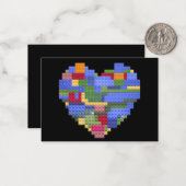 マスタービルダー ブロック レンガ ビルディング ハート バレンタイン ノートカード (正面/裏面インサイチュ)