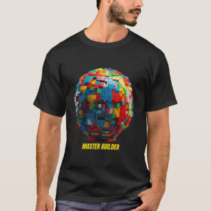 マスタービルダ建物ブロックブリックビルダ Tシャツ