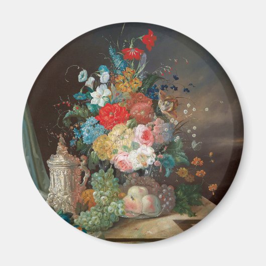 マスターフルスチルライフ:花とフルーツマグネット マグネット (正面)