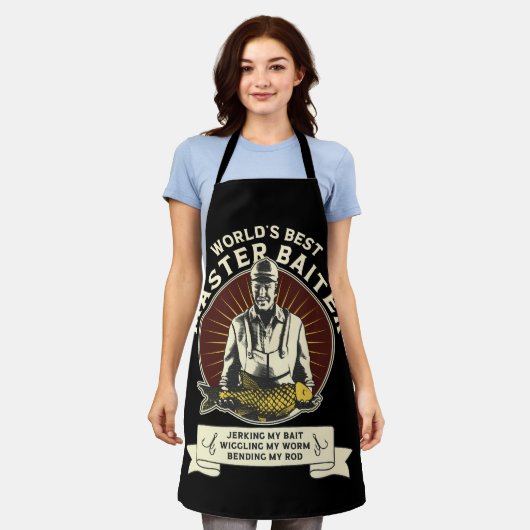 マスターベイターおもしろい魚釣り エプロン (着用した状態)