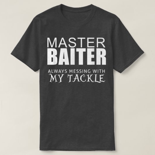 マスターベイタープレミアムおもしろい魚釣り Tシャツ (デザイン正面)