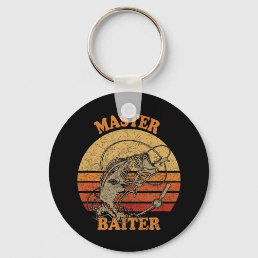 マスターベイターヴィンテージベース魚釣りおもしろいキャンピングT キーホルダー (正面)