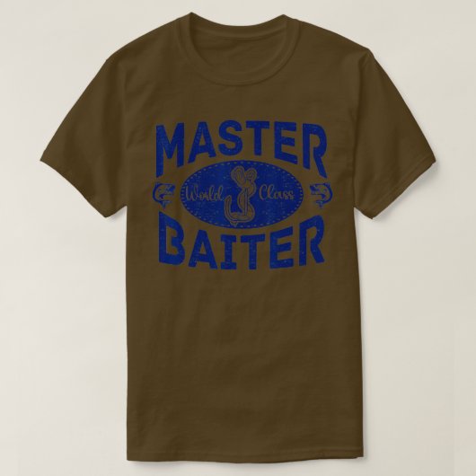 マスターベイターヴィンテージベース魚釣りフィッシャーマンメンズF Tシャツ (デザイン正面)