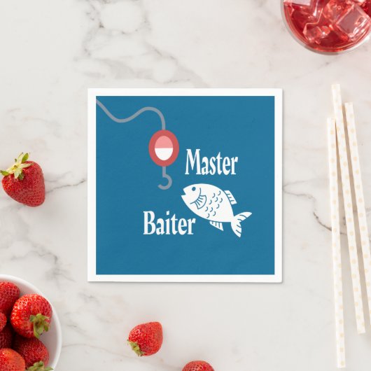 マスターベイター魚釣りおもしろいノベルティ魚のジョーク スタンダードカクテルナプキン (インサイチュ)