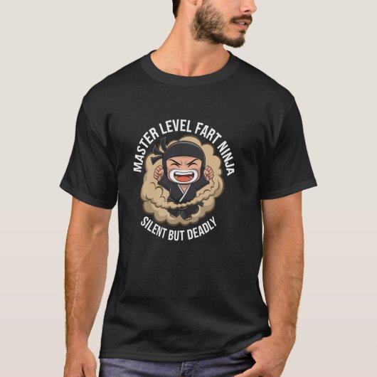 マスターレベル おなら忍者 無音だけど危険 サラスティック Tシャツ (正面)
