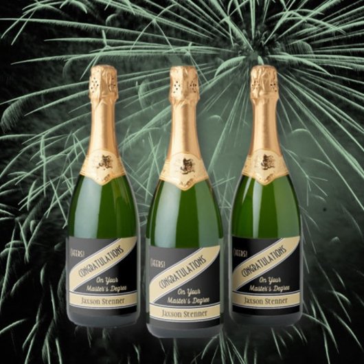 マスター学位おめでとう飲料ラベルセット スパークリングワインラベル