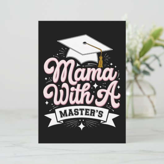 マスター学位取得のママ卒業 招待状 (スタンド正面)