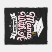 マスター学位取得の母の卒業式 フリースブランケット (正面(横))