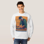 「マスター溝をスピン」 Tシャツ (正面フル)