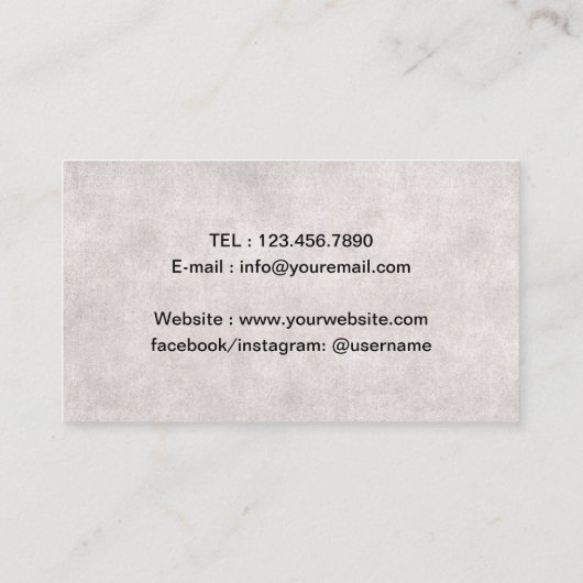 マスター理容師かみそりバーバーバーショップ美容師 名刺 (裏面)