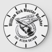 マスター肉屋の漫画。 ラージ壁時計 (正面)