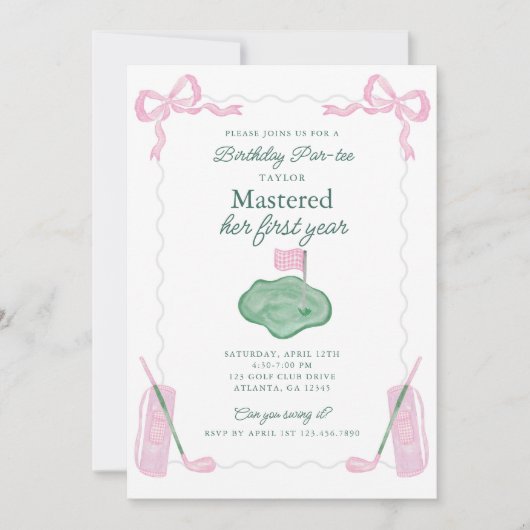 マスター1年目の誕生日パーティー招待状 招待状 (正面)