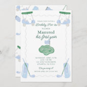 マスター1年目の誕生日パーティー招待状 招待状 (正面/裏面)