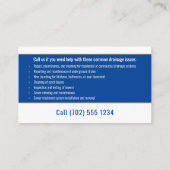 マスター・プラマー |ハンディマンシルバー深いブルー 名刺 (裏面)