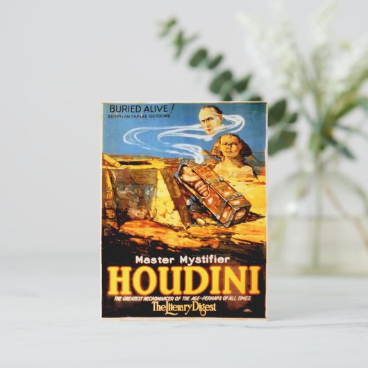 マスター・ミスティファイアー・フーディニ レア ヴィンテージ ポストカード (スタンド正面)