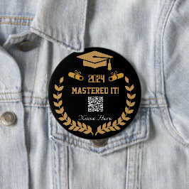 マスター！2024年パーソナライズされた卒業QR 缶バッジ