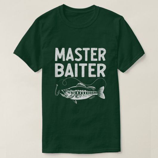 マスターBaiterおもしろい漁師のジョーク魚釣り値リスト Tシャツ (デザイン正面)