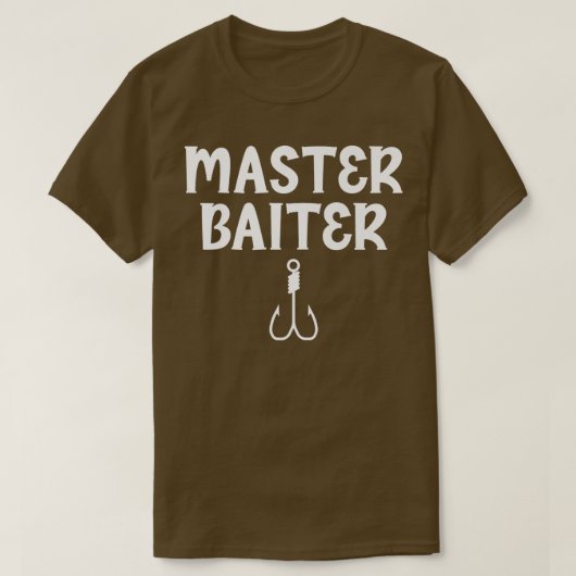 マスターBaiterユーモアのジョークの魚釣り愛好家のティー Tシャツ (デザイン正面)