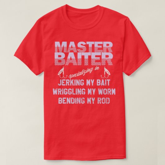 マスターBaiter おもしろい Fishermansスキルリスト Tシャツ (デザイン正面)