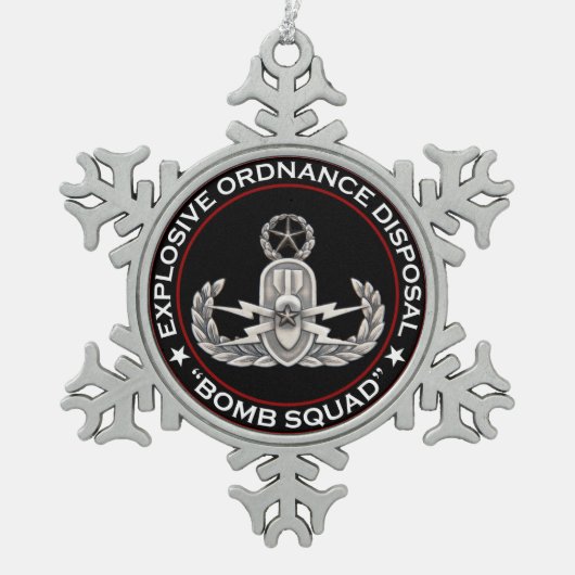 マスターEODの爆弾処理班 スノーフレークピューターオーナメント (正面)