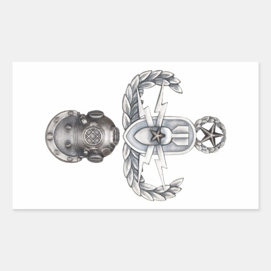 マスターEOD第2クラス潜水士 長方形シール (正面)